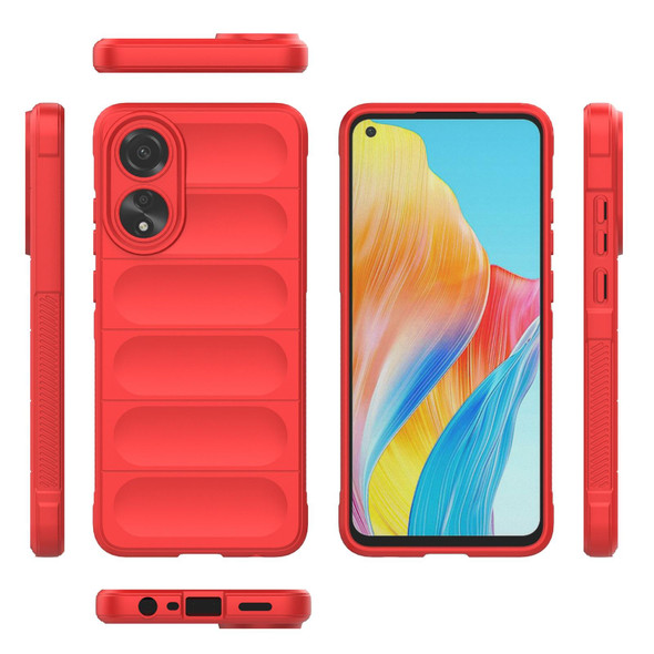 For OPPO A78 4G Global Magic Shield TPU + Flannel Phone Case(Red)