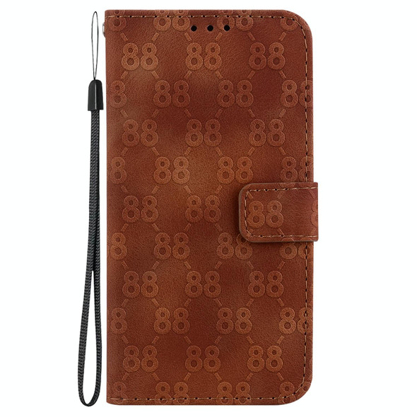 For Samsung Galaxy M34 5G/F34 5G Double 8-shaped Embossed Leatherette Phone Case(Brown)