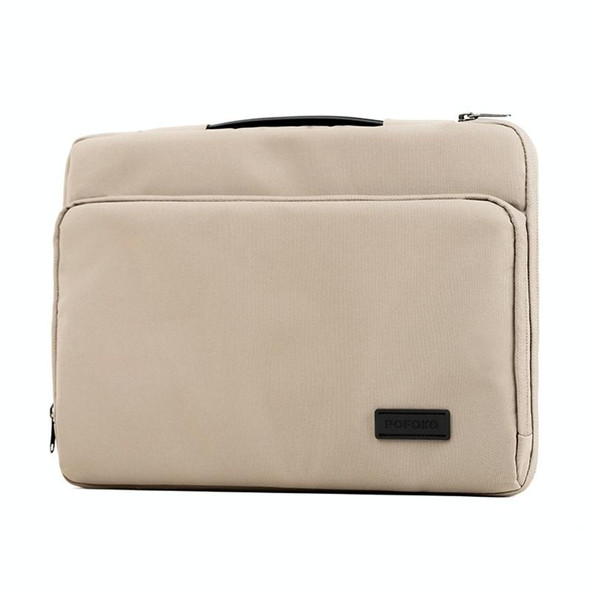 POFOKO Functional Wind Series E550 13.3 inch Portable Waterproof Wear-resistant Polyester Laptop Handbag(Khaki)