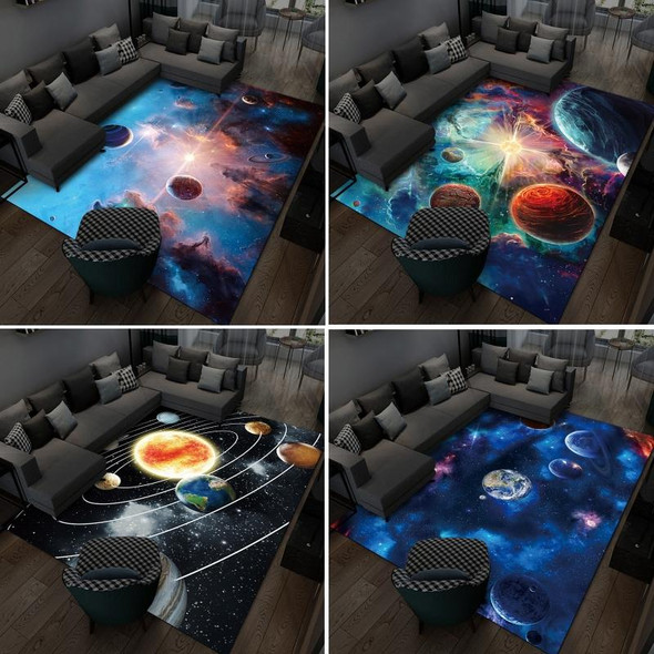 3D Visual Cartoon Cosmic Planet Living Room Carpet, Size: 60x90cm(Cosmic Planet 3)