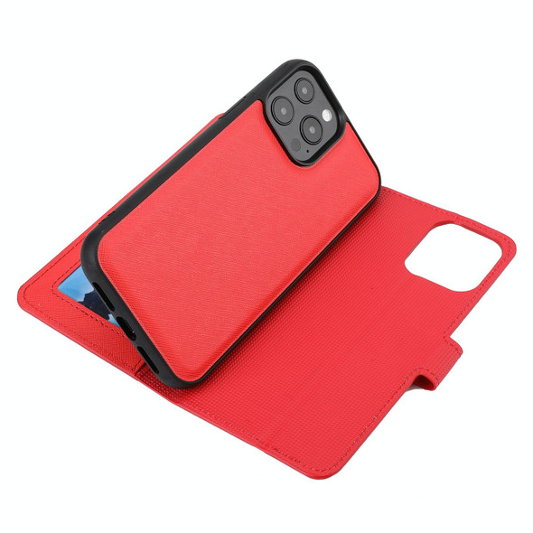 For iPhone 15 Pro Max Cross Texture Detachable Horizontal Flip PU Leatherette Case(Red)