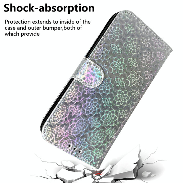 For OPPO A78 4G Colorful Magnetic Buckle Leatherette Phone Case(Silver)