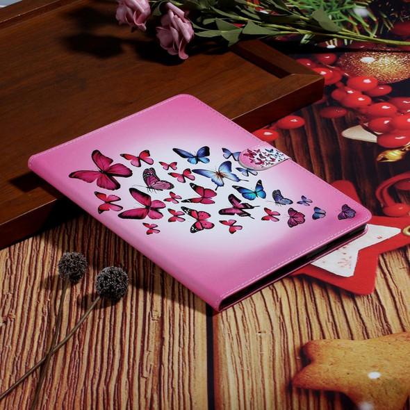 For iPad Pro 11 (2020) Colored Drawing Pattern Horizontal Flip PU Leatherette Tablet Case with Holder & Card Slot & Sleep / Wake-up Function(Butterfly)