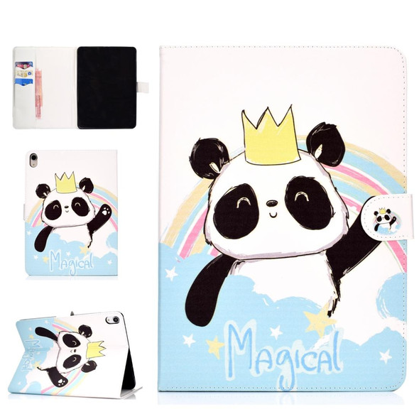 For iPad Pro 11 inch (2018) Colored Drawing Pattern Horizontal Flip PU Leatherette Case with Holder & Card Slot & Sleep / Wake-up Function(Crown Panda)