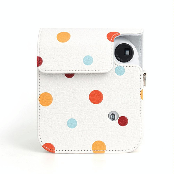 For Polaroid/FUJIFILM Instax Mini12 PU Color Camera Bag(Colored Round Point)