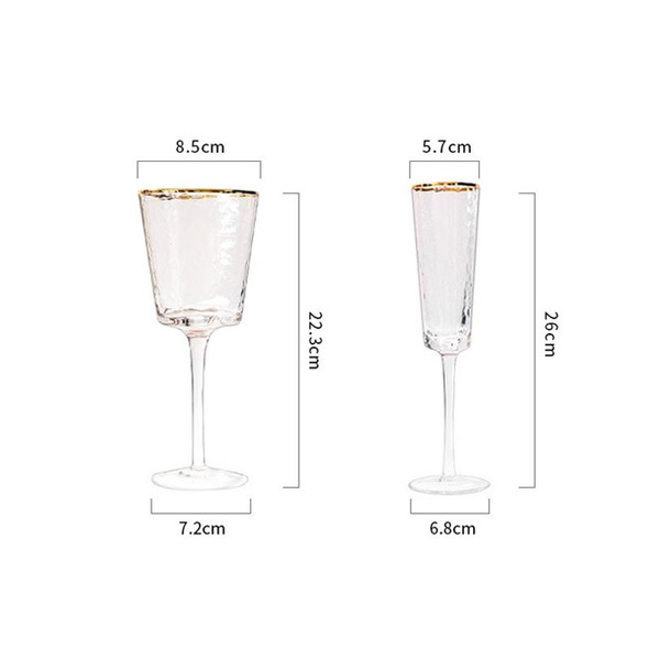 Hammered Phnom Penh Crystal Glass Goblet Wine Glass Glass Wine Glass, Standard sizes: Champagne Glass (Colorful)