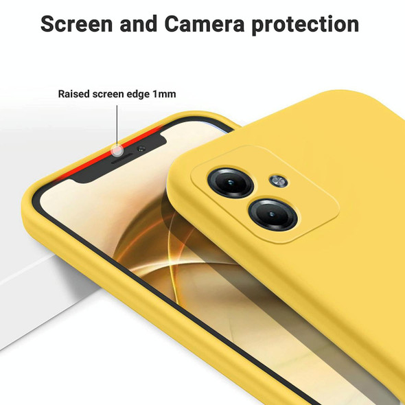 For Motorola Moto G54 5G Pure Color Liquid Silicone Shockproof Phone Case(Yellow)