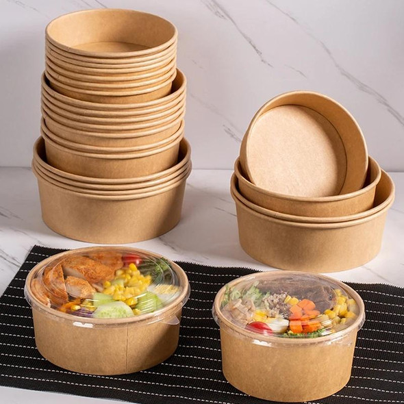 1300ml Disposable Single PE Laminated Paper Bowl Round Soup Bowl Packed Fast Food Boxes(Mouth Cup Paper Bowl)