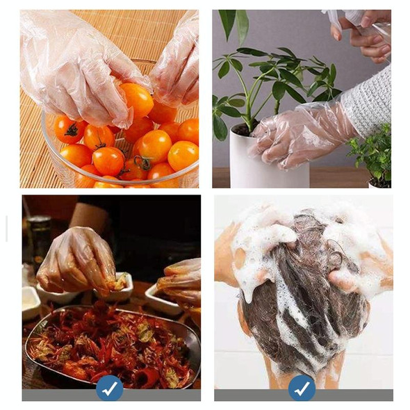 100pcs Thicked 0.8g Disposable Gloves Transparent Food Catering Protective Glove