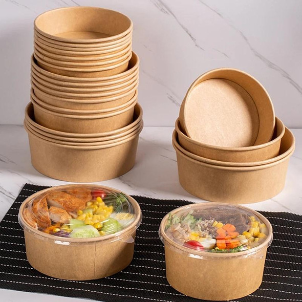 450ml Disposable Single PE Laminated Paper Bowl Round Soup Bowl Packed Fast Food Boxes(Vellum Bowl)