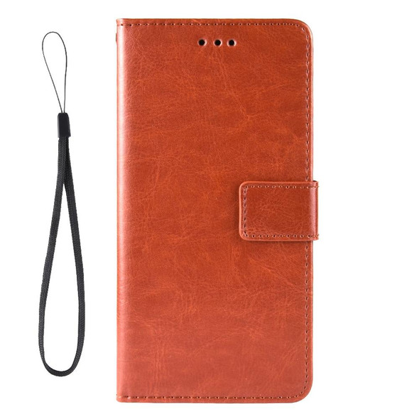 Aquos Sense6 Crazy Horse Texture Horizontal Flip Leatherette Case with Holder & Card Slots & Lanyard(Brown)