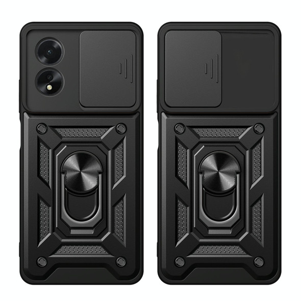 For OPPO A38 4G Global Sliding Camera Cover Design TPU Hybrid PC Phone Case(Blue)
