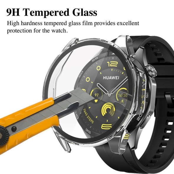 For Huawei Watch GT4 46mm PC + Tempered Film Integrated Watch Protective Case(Black)