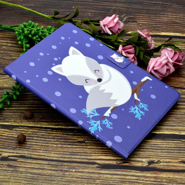 Electric Horizontal Flat Painted Leatherette Case with Pen Cover & Card Slot & Holder(Arctic Fox)