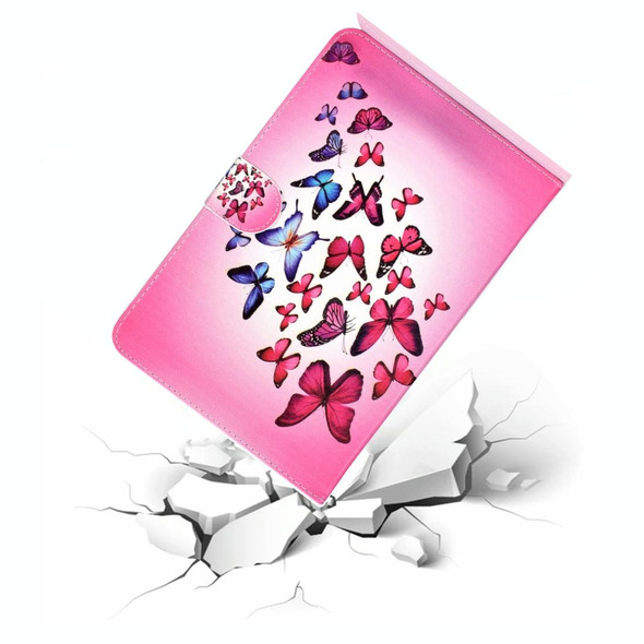 Colored Pattern Drawing Horizontal Flip PU Leatherette Case with Three-folding Holder & Sleep / Wake-up Function for iPad Pro 11(Colorful butterfly)