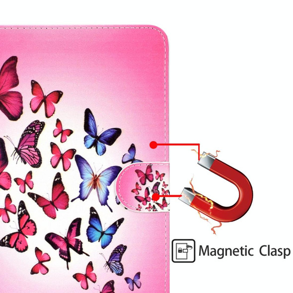 Colored Pattern Drawing Horizontal Flip PU Leatherette Case with Three-folding Holder & Sleep / Wake-up Function for iPad Pro 11(Colorful butterfly)