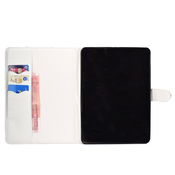 Colored Pattern Drawing Horizontal Flip PU Leatherette Case with Three-folding Holder & Sleep / Wake-up Function for iPad Pro 11(Elephant flower)
