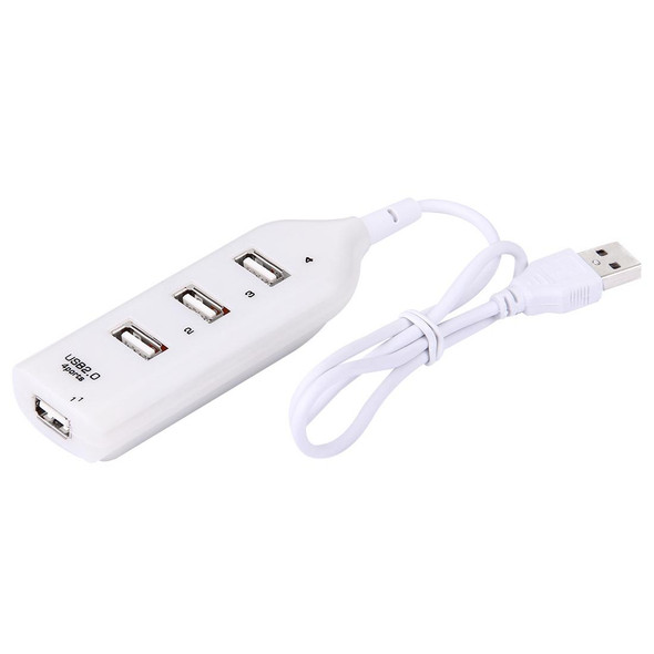 4 Ports USB 2.0 HUB, Cable Length: 30cm (Beige + White)