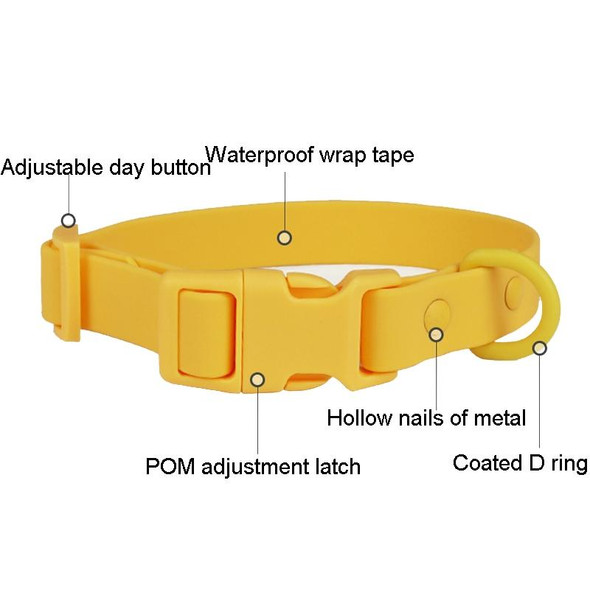 Adjustable Leash Dog Collar Waterproof Pet Traction Coil, Size: L(Yellow)