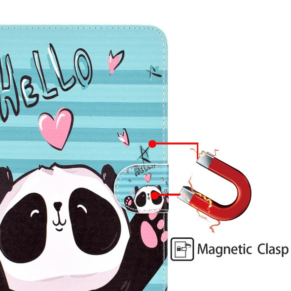 Colored Pattern Drawing Horizontal Flip PU Leatherette Case with Three-folding Holder & Sleep / Wake-up Function for Mini 1 / 2 / 3 / 4(Lovely panda)