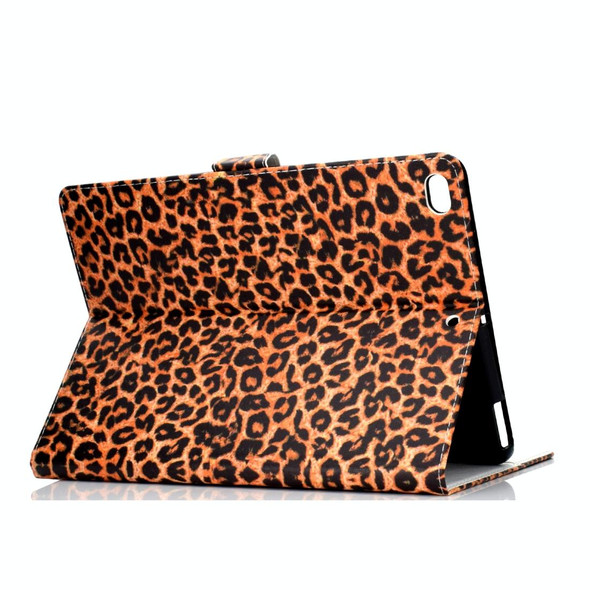 For iPad 10.2 Colored Drawing Pattern Horizontal Flip PU Leatherette Case with Holder & Card Slot & Sleep / Wake-up Function(Yellow Leopard)