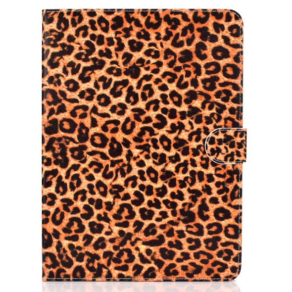 For iPad Pro 11 inch (2018) Colored Drawing Pattern Horizontal Flip PU Leatherette Case with Holder & Card Slot & Sleep / Wake-up Function(Yellow Leopard)