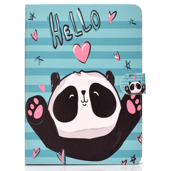 For iPad 10.2 Colored Drawing Pattern Horizontal Flip PU Leatherette Case with Holder & Card Slot & Sleep / Wake-up Function(Love Panda)