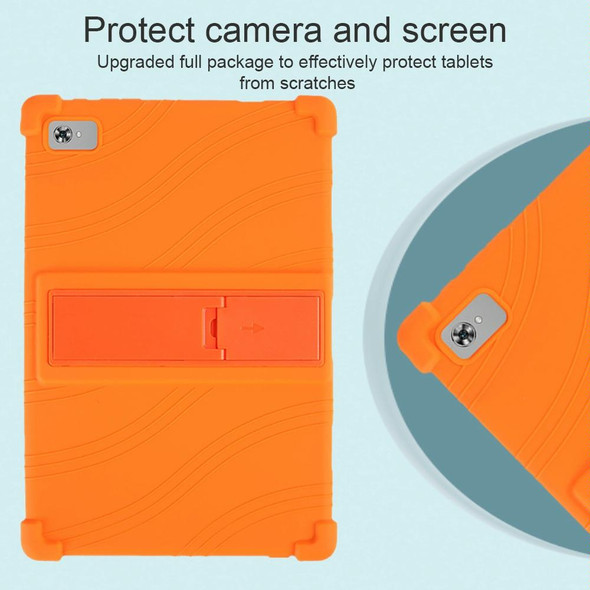 For Teclast M40 Plus Shockproof Silicone Tablet Protective Case with Holder(Orange)