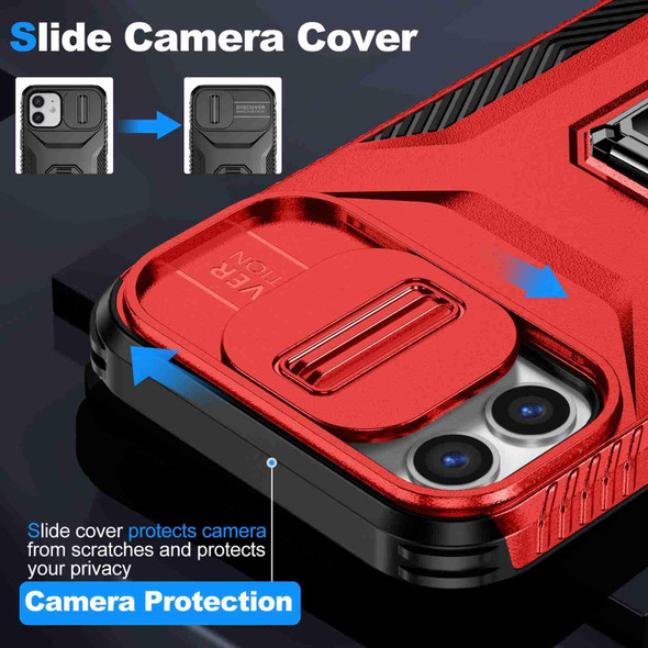 For iPhone 12 / 12 Pro Sliding Camshield Holder Phone Case(Red)