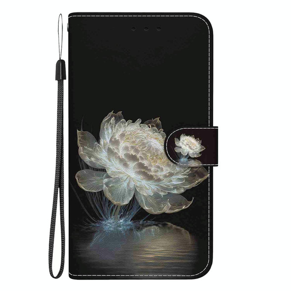 For Infinix Hot 11 2022 Crystal Texture Colored Drawing Leatherette Phone Case(Crystal Peony)