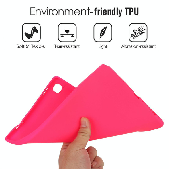 For Samsung Galaxy Tab S7 / S8 Oil Spray Skin-friendly TPU Tablet Case(Rose Red)