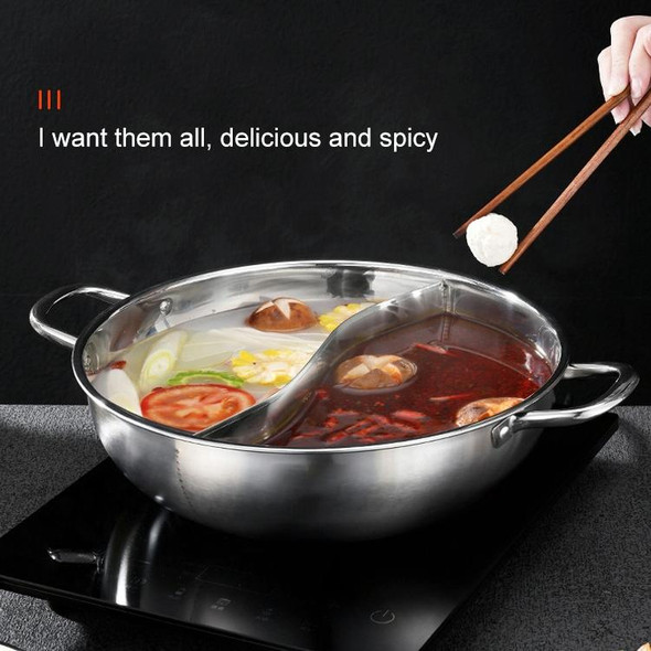 36cm 304 Stainless Steel Extra Thick Hot Pot Thickened Bottom Grid Pot