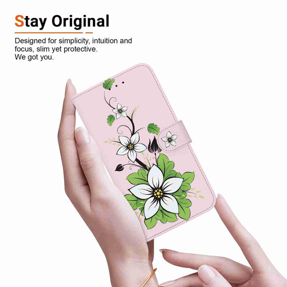 For OPPO A98 5G / F23 5G Indian Crystal Texture Colored Drawing Leatherette Phone Case(Lily)