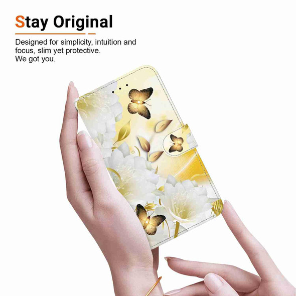 For Tecno Spark 10 Pro Crystal Texture Colored Drawing Leatherette Phone Case(Gold Butterfly Epiphyllum)