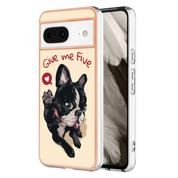 For Google Pixel 8 Electroplating Dual-side IMD Phone Case(Lucky Dog)