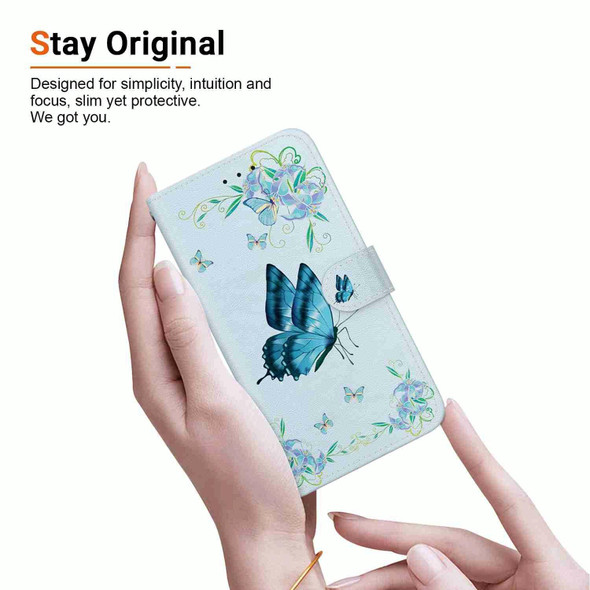 For Infinix Hot 12 Pro Crystal Texture Colored Drawing Leatherette Phone Case(Blue Pansies)