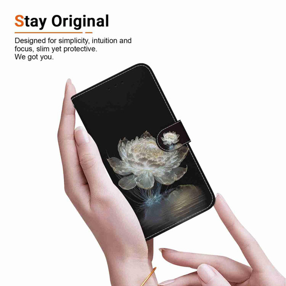 For Motorola Moto E7 Power / E7i Power Crystal Texture Colored Drawing Leatherette Phone Case(Crystal Peony)