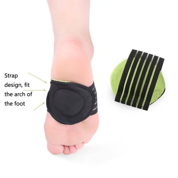 5 Pairs Plantar Fascia Heel Pad Arch Support Insole Heel Pain Relief And Shock Absorption Orthosis, Size: Free Size(Green Black)