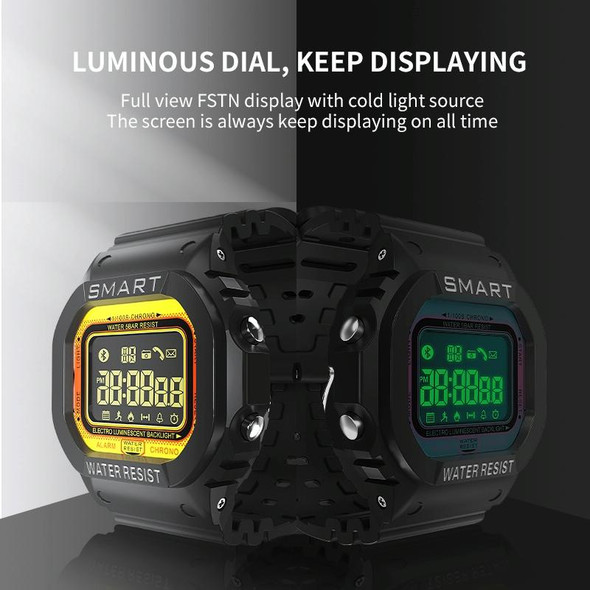 EX16T 1.21 inches LCD Screen Smart Watch 50m Waterproof, Support Pedometer / Call Reminder / Motion Monitoring / Remote Camera(Black)