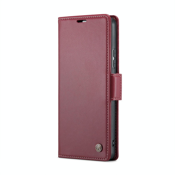 For Samsung Galaxy A54 5G CaseMe 023 Butterfly Buckle Litchi Texture RFID Anti-theft Leatherette Phone Case(Wine Red)