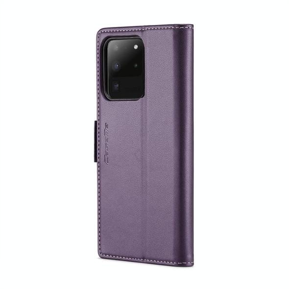 For Samsung Galaxy S20 Ultra CaseMe 023 Butterfly Buckle Litchi Texture RFID Anti-theft Leatherette Phone Case(Pearly Purple)