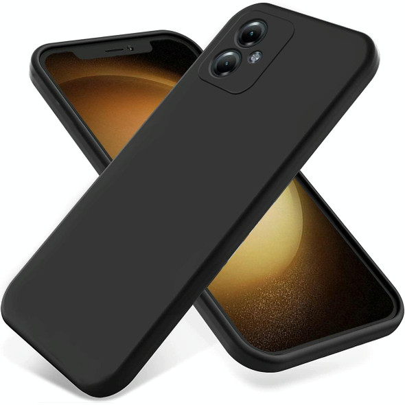 For Motorola Moto G54 5G Pure Color Liquid Silicone Shockproof Phone Case(Black)