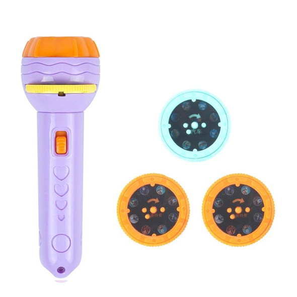 3 Sets Children Early Education Luminous Projection Flashlight, Specification: Purple + 24 Patterns