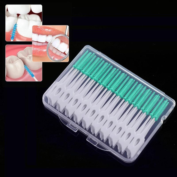 40pcs /Box Silicone Interdental Brushing Oral Cleaning Gap Brush(Green)