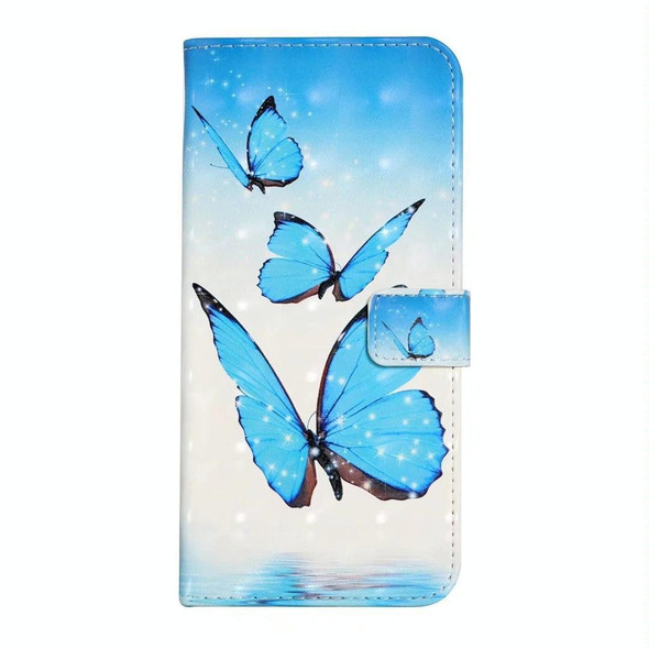 For Samsung Galaxy S20 Oil Embossed 3D Drawing Leatherette Phone Case(3 Butterflies)