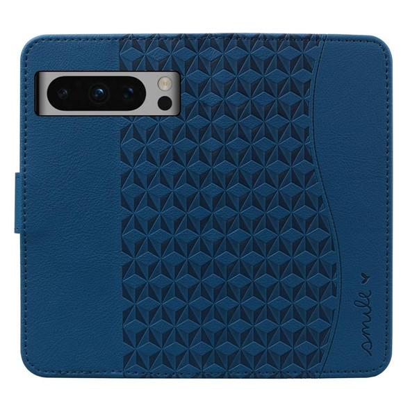 For Google Pixel 8 Pro Business Diamond Buckle Leatherette Phone Case with Lanyard(Royal Blue)