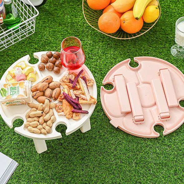 Outdoor Picnic Portable Folding Wine Table(White)