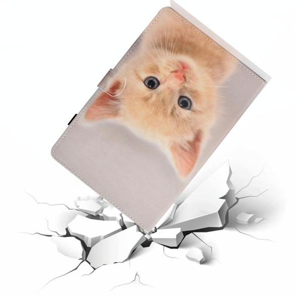 For Huawei MediaPad M6 10.8 Painted Horizontal Flat Leatherette Case with Sleep Function & Card Slot & Buckle Anti-skid Strip & Bracket & Wallet(Cute Cat)