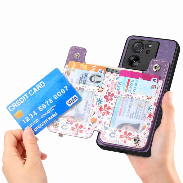 For Xiaomi 12 Retro Painted Zipper Wallet Back Phone Case(Purple)