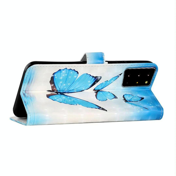 For Samsung Galaxy Note20 Ultra Oil Embossed 3D Drawing Leatherette Phone Case(3 Butterflies)